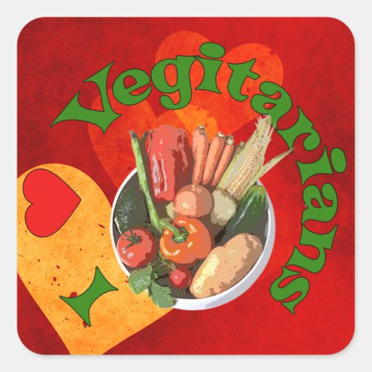 Ik hoor vegetariërs vierkante sticker (Voorkant)