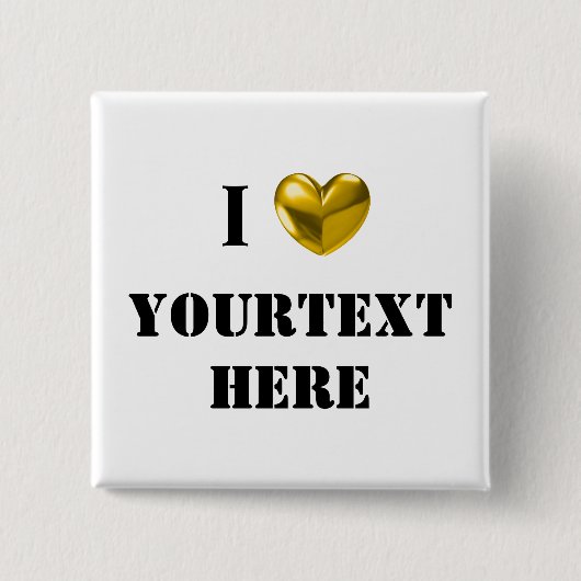  IK HOOR VIERKANTE BUTTON 5,1 CM (Voorkant)