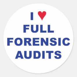 Ik hoor volledige forensische audits ronde sticker