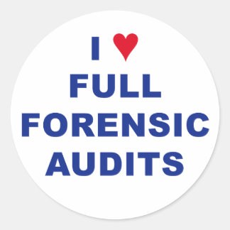 Ik hoor volledige forensische audits ronde sticker