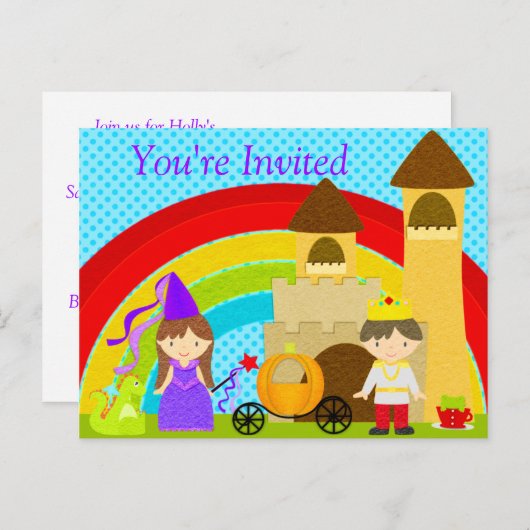 Ik hoor Ye, het is een koninklijke partij. Uitnodiging Briefkaart (Voorkant / Achterkant)