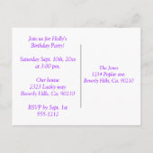 Ik hoor Ye, het is een koninklijke partij. Uitnodiging Briefkaart (Achterkant)