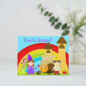 Ik hoor Ye, het is een koninklijke partij. Uitnodiging Briefkaart (Staand voorkant)