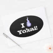 Ik hoor Yokai. Hitodama Fireball Ovale Sticker (Envelop)