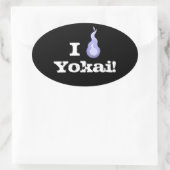 Ik hoor Yokai. Hitodama Fireball Ovale Sticker (Tas)