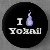 Ik hoor Yokai. Hitodama Fireball Ronde Button 5,7 Cm