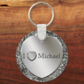 Ik hoor... zilveren hoofdketting sleutelhanger (Voorkant)