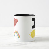 Ik hoor zonneschijnen en regenbogen mok (Midden)