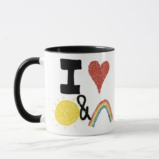 Ik hoor zonneschijnen en regenbogen mok (Links)
