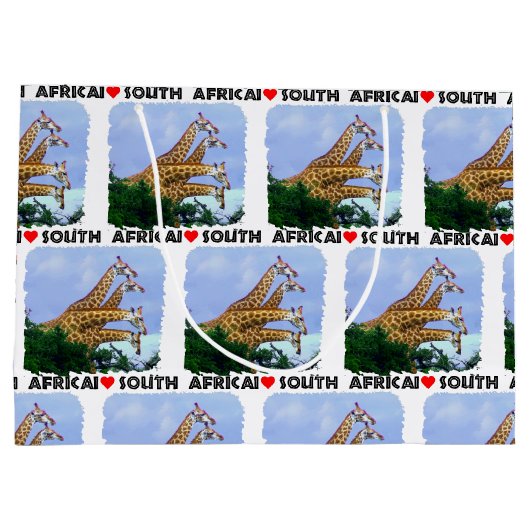 Ik hoor Zuid-Afrika 4 Giraffe Groot Cadeauzakje (Achterkant)
