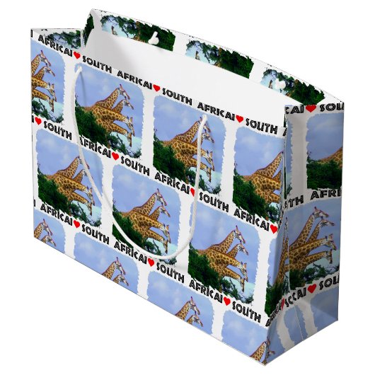 Ik hoor Zuid-Afrika 4 Giraffe Groot Cadeauzakje (Achterkant Gekanteld)