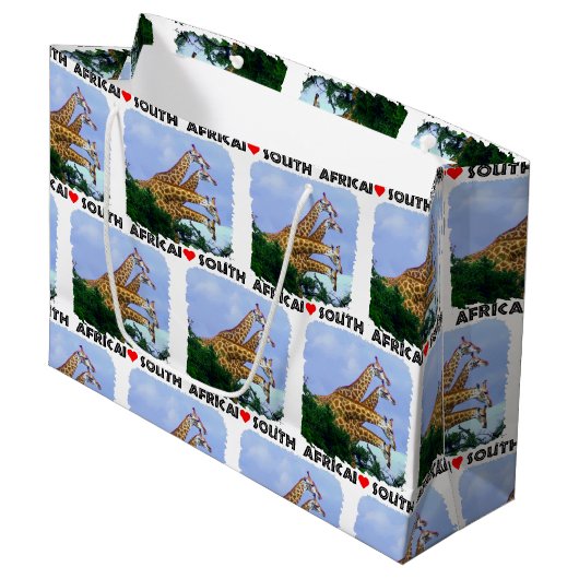 Ik hoor Zuid-Afrika 4 Giraffe Groot Cadeauzakje (Voorkant Gekanteld)