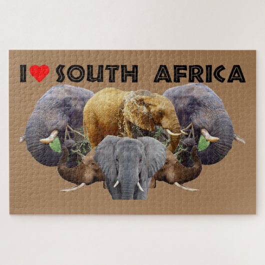 Ik hoor Zuid-Afrika Elephant Emblem Legpuzzel (Horizontaal)