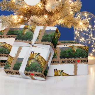 Ik hoor Zuid-Afrika Giraffe Thorn boom Cadeaupapier