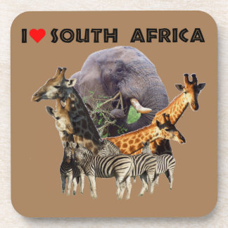Ik hoor Zuid-Afrika Wildlife Collage Bier Onderzetter