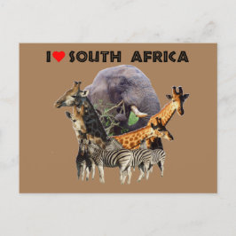 Ik hoor Zuid-Afrika Wildlife Collage Briefkaart