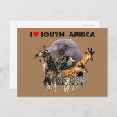 Ik hoor Zuid-Afrika Wildlife Collage Briefkaart (Voorkant / Achterkant)