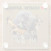 Ik hoor Zuid-Afrika Wildlife Collage Glazen Onderzetter (Achterkant)