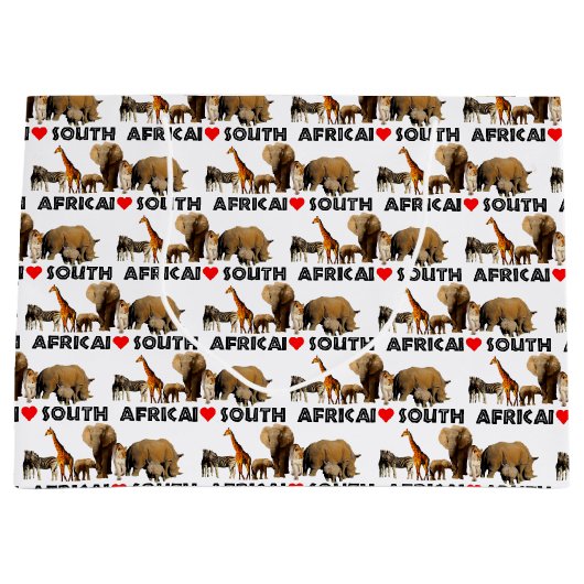 Ik hoor Zuid-Afrika Wildlife Collage Groot Cadeauzakje (Voorkant)