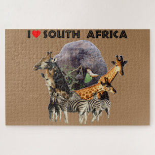 Ik hoor Zuid-Afrika Wildlife Collage Legpuzzel