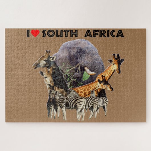 Ik hoor Zuid-Afrika Wildlife Collage Legpuzzel (Horizontaal)