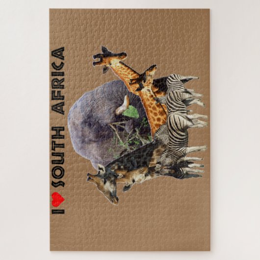 Ik hoor Zuid-Afrika Wildlife Collage Legpuzzel (Verticaal)