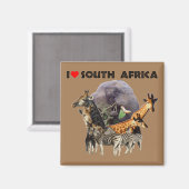 Ik hoor Zuid-Afrika Wildlife Collage Magneet (Voorkant / Achterkant)