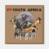 Ik hoor Zuid-Afrika Wildlife Collage Magneet (Voorkant)