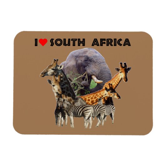 Ik hoor Zuid-Afrika Wildlife Collage Magneet (Horizontaal)
