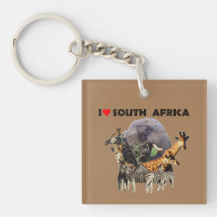 Ik hoor Zuid-Afrika Wildlife Collage Sleutelhanger
