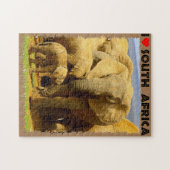 Ik hoor Zuid-Afrikaanse olifantenmoeder en kalf Legpuzzel (Horizontaal)