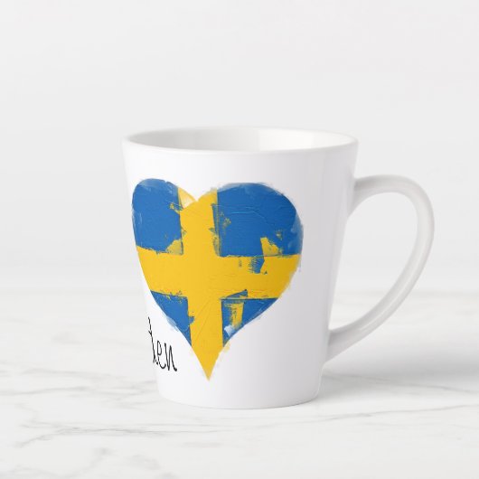 Ik hoor Zweedse vlag Latte Mok (Rechts)