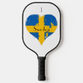 Ik hoor Zweedse vlag Pickleball Paddle (Voorkant)
