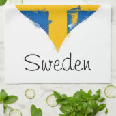 Ik hoor Zweedse vlag Theedoek (Gevouwen)