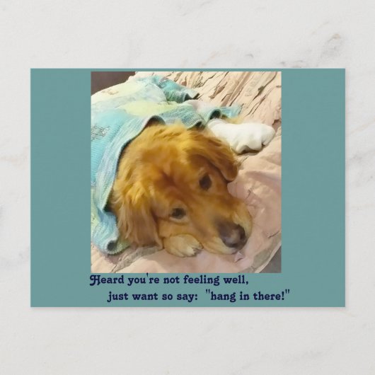 Ik hoorde dat je je niet goed voelt briefkaart (Voorkant)