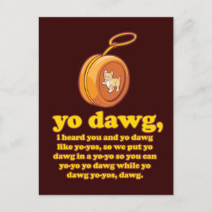 Ik hoorde dat jij en jij als jojo's durven. briefkaart