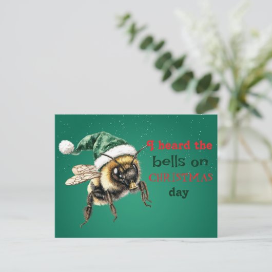 Ik hoorde de bellen op kerstdag briefkaart (Staand voorkant)