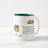 "Ik hoorde de bellen op kerstdag" Hymn Tweekleurige Koffiemok (Voorkant rechts)