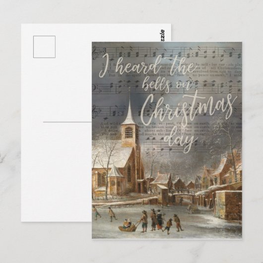 Ik hoorde de Bells op kerstdag, de  kerk Briefkaart (Voorkant / Achterkant)