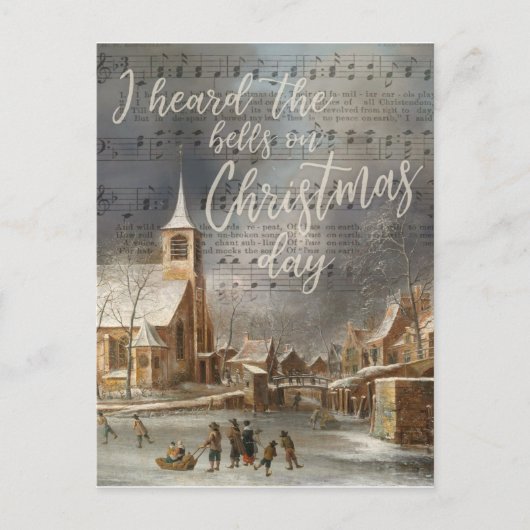 Ik hoorde de Bells op kerstdag, de  kerk Briefkaart (Voorkant)