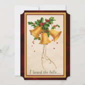 Ik hoorde de kerst van de Bells Longmede Poem Feestdagenkaart (Voorkant)