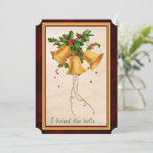 Ik hoorde de kerst van de Bells Longmede Poem Feestdagenkaart (Staand voorkant)