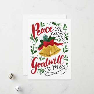 Ik hoorde de kerstkaart met platte kerstklokken