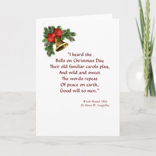 Ik hoorde de kerstKaart van Bells Hymn Feestdagen Kaart (Voorkant)