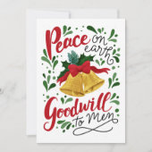 Ik hoorde de kerstklokken op het kerstkaartje feestdagenkaart (Voorkant)