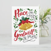 Ik hoorde de kerstklokken plat kerstkaart (Staand voorkant)