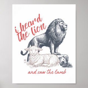 Ik hoorde de leeuw en zag het lam Minimalistische Poster