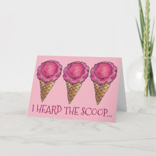 Ik hoorde de Scoop Congrats Pink Ice Cream Cone Kaart