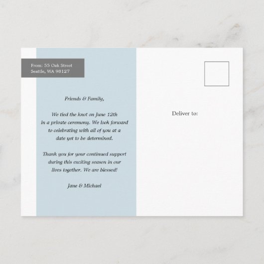 Ik hoorde net gehuwde loting/bruiloft aankondigingskaart (Achterkant)