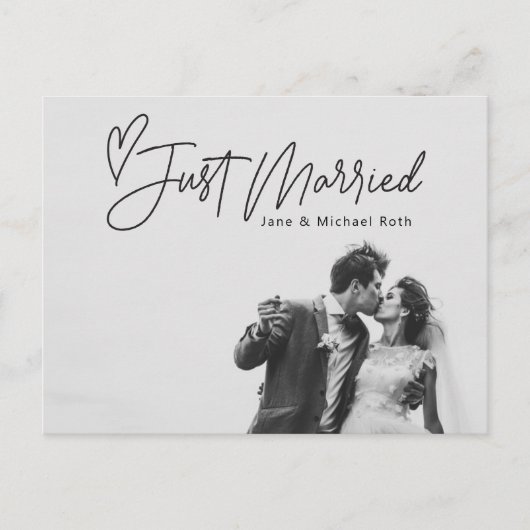 Ik hoorde net gehuwde loting/bruiloft aankondigingskaart (Voorkant)